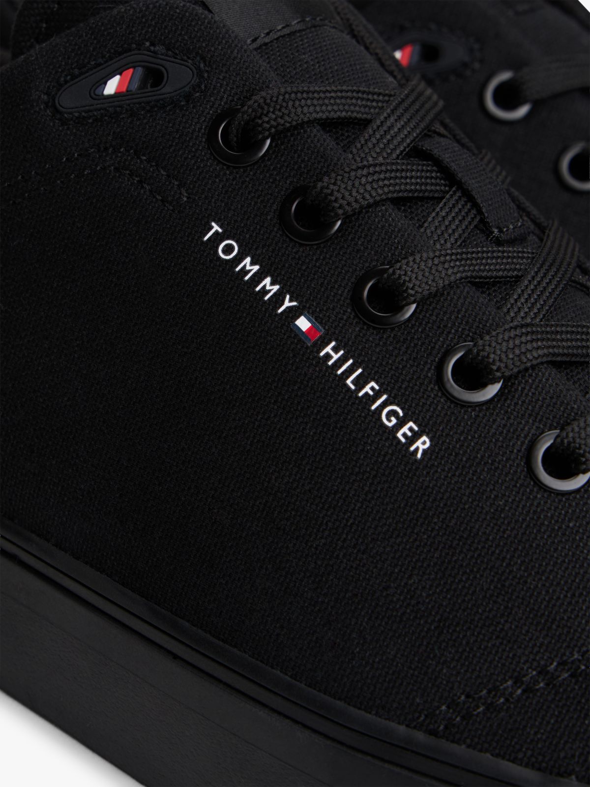 Logo Canvas Trainers — Black
