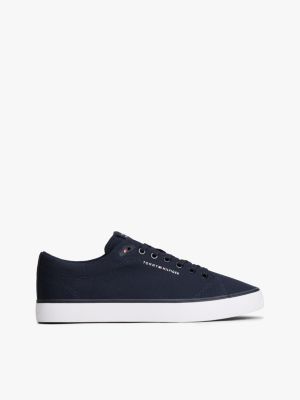 sneakers in tela con logo blue da uomini tommy hilfiger