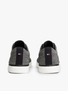 Linen Chambray Jacquard Trainers — Black 4