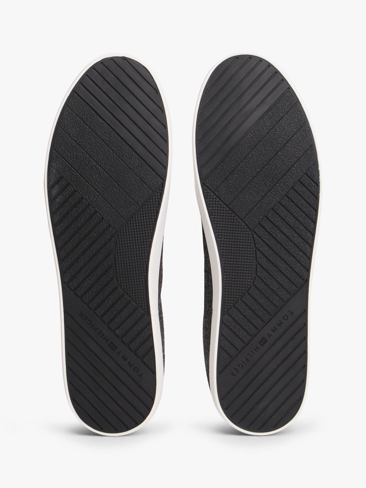 Linen Chambray Jacquard Trainers — Black