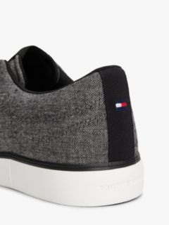 Linen Chambray Jacquard Trainers — Black 6