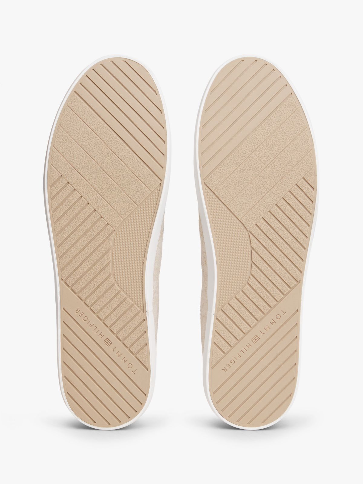Linen Chambray Jacquard Slip-On Trainers — White