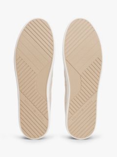 Linen Chambray Jacquard Slip-On Trainers — White 5