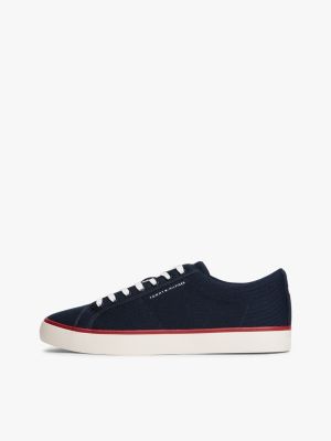 sneakers stringate in rete con logo blu da uomini tommy hilfiger