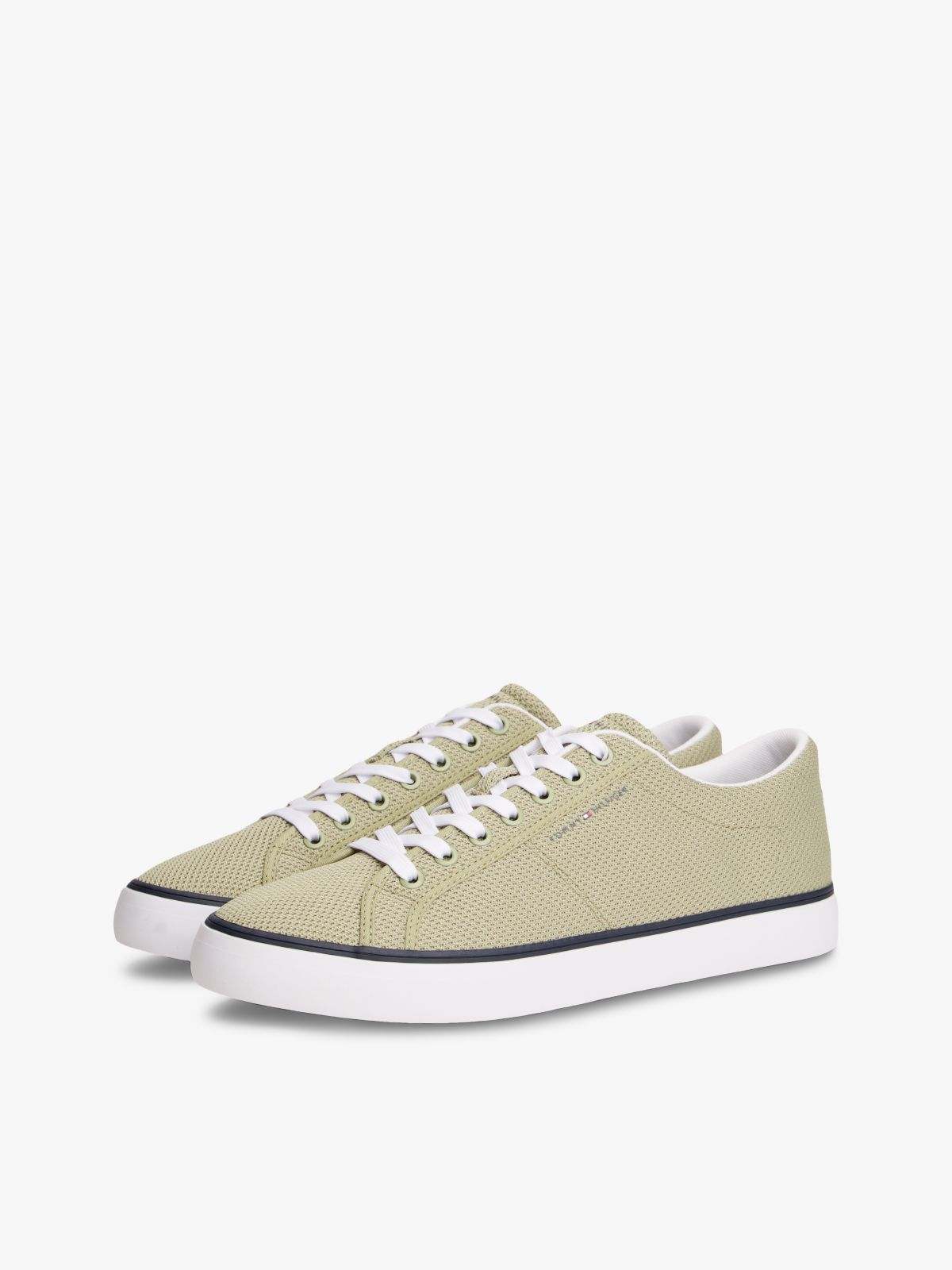 Logo Mesh Lace-Up Trainers — Green