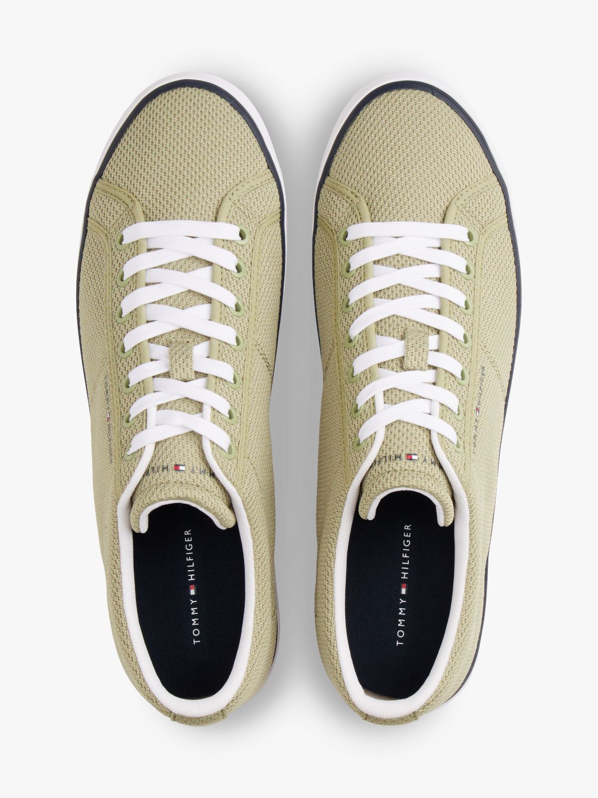 Logo Mesh Lace-Up Trainers — Green