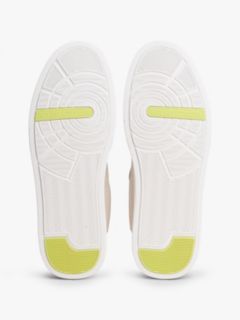 Ventilation Detail Leather Court Trainers — Beige 5