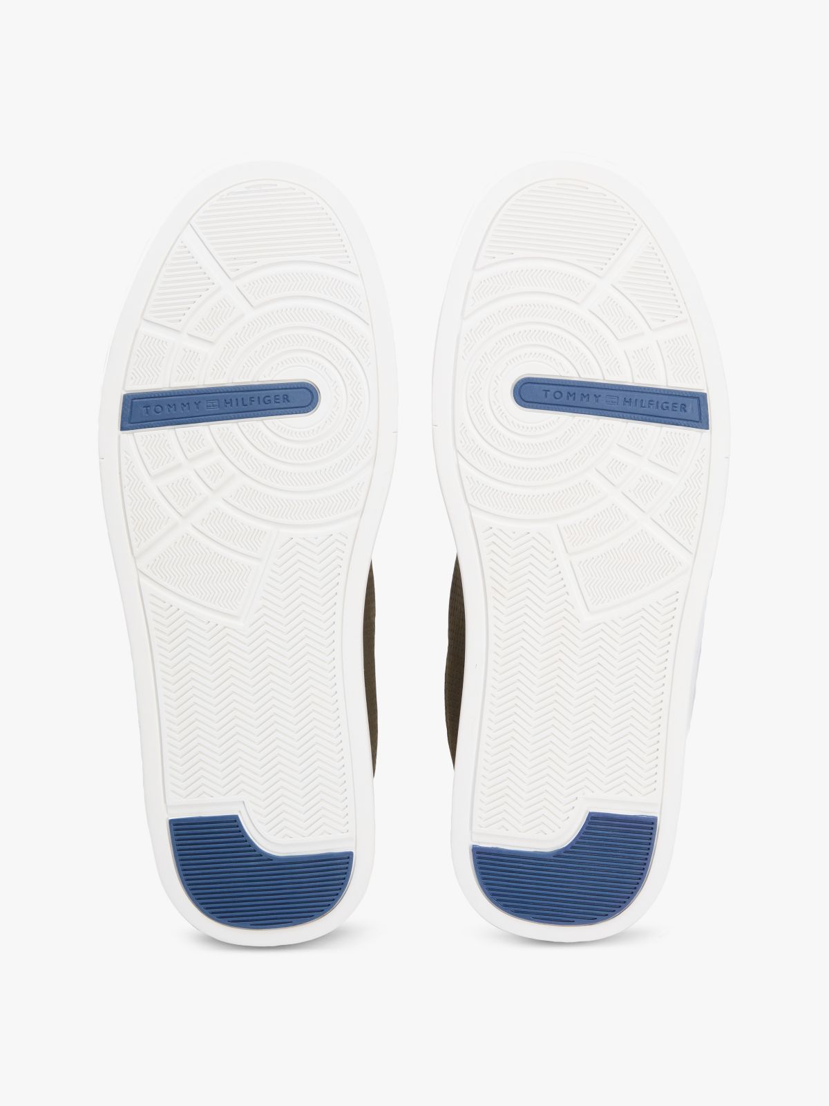 Ventilation Detail Leather Court Trainers — Green