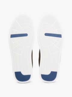 Ventilation Detail Leather Court Trainers — Green 5