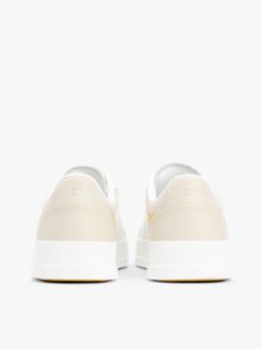Contrast Panel Leather Court Trainers — White 4
