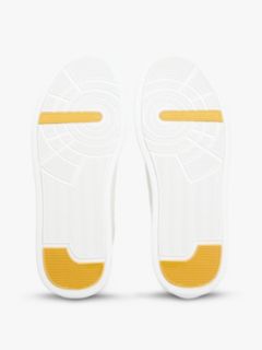 Contrast Panel Leather Court Trainers — White 5