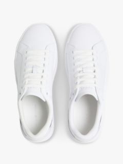 Contrast Panel Leather Court Trainers — White 3