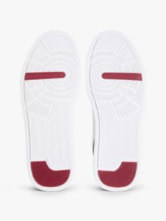 Contrast Panel Leather Court Trainers — White 5