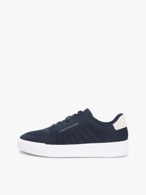 sneakers sportive in tessuto con logo blu da uomini tommy hilfiger