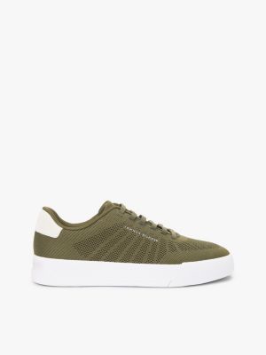 sneakers sportive in tessuto con logo green da uomini tommy hilfiger