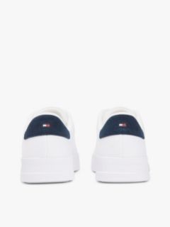 Logo Knit Court Trainers — White 4