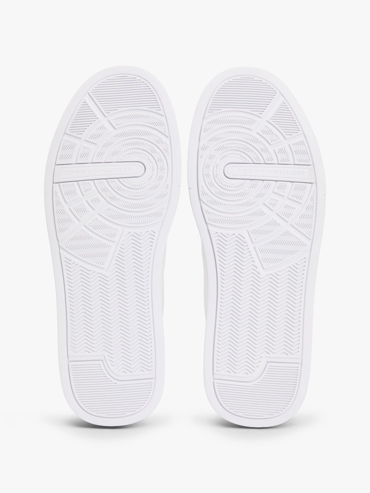 Logo Knit Court Trainers — White