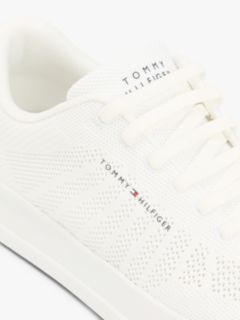 Logo Knit Court Trainers — White 6