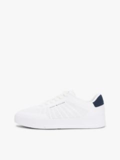 Logo Knit Court Trainers — White 7