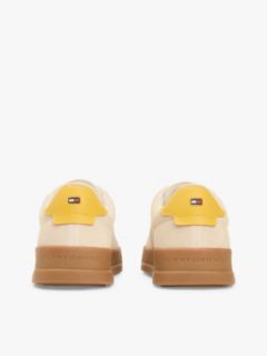Contrast Heel Suede Court Trainers — Beige 4