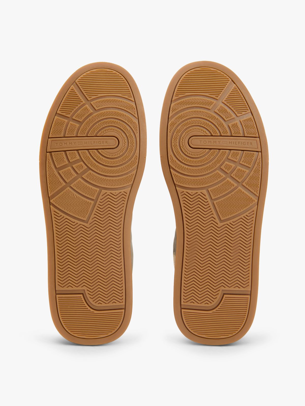 Contrast Heel Suede Court Trainers — Beige