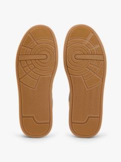Contrast Heel Suede Court Trainers — Beige 5