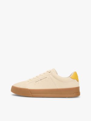 sneakers sportive in camoscio beige da uomini tommy hilfiger