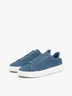 Contrast Heel Suede Court Trainers — Blue 2