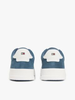 Contrast Heel Suede Court Trainers — Blue 4