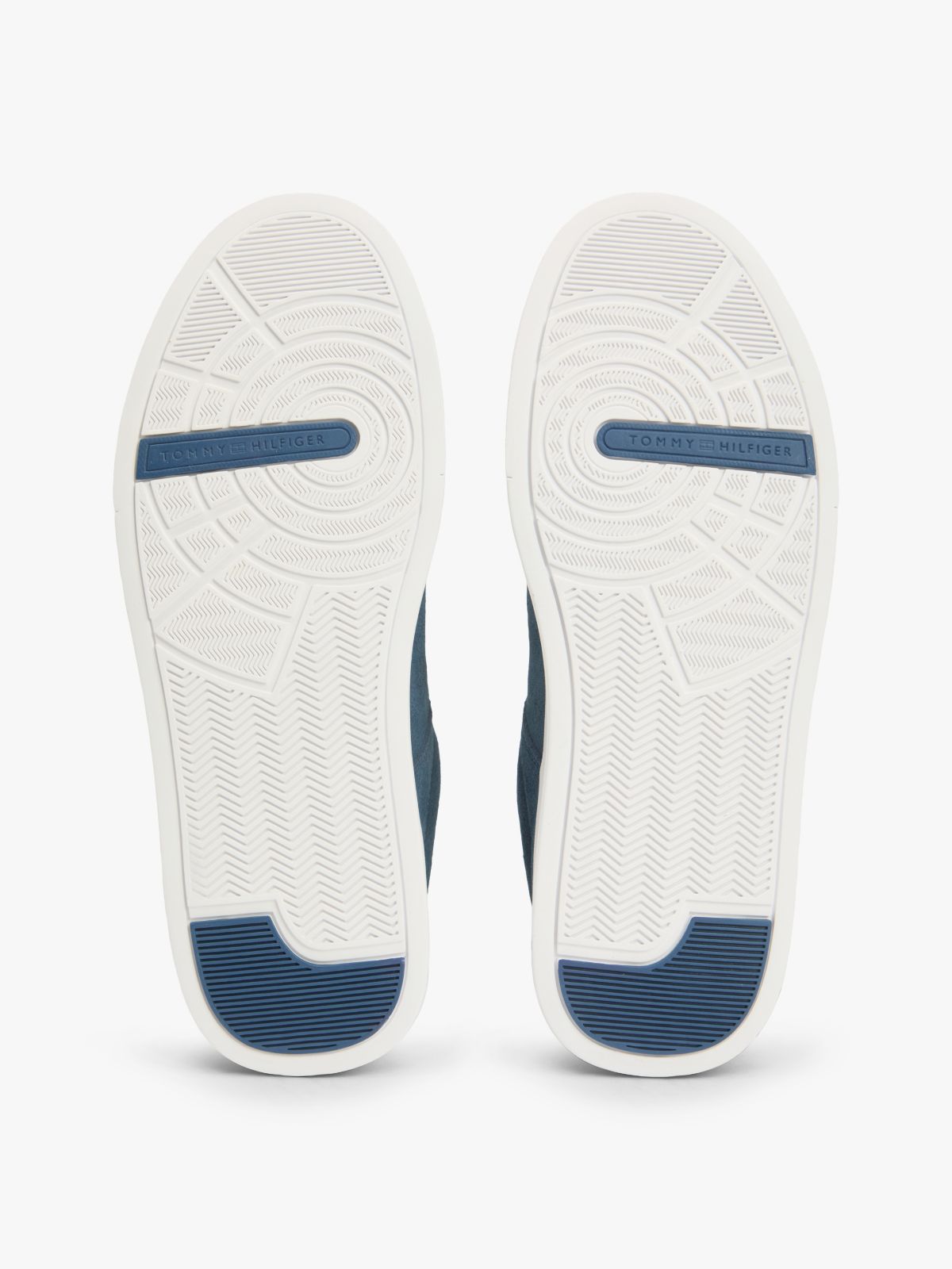 Contrast Heel Suede Court Trainers — Blue