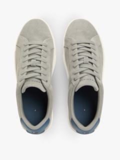Contrast Heel Suede Court Trainers — Grey 3