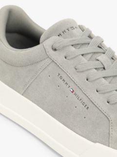 Contrast Heel Suede Court Trainers — Grey 6