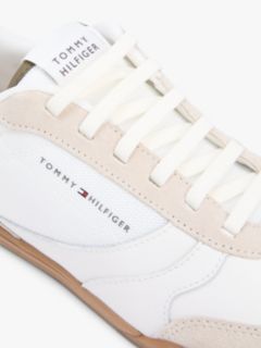 Mixed Texture Cupsole Trainers With Leather — Beige 6