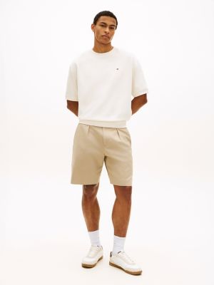 baskets multitextures à semelle cuvette beige pour hommes tommy hilfiger