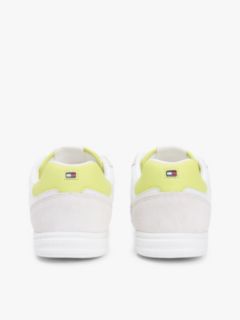 Mixed Texture Cupsole Trainers With Leather — Green 4