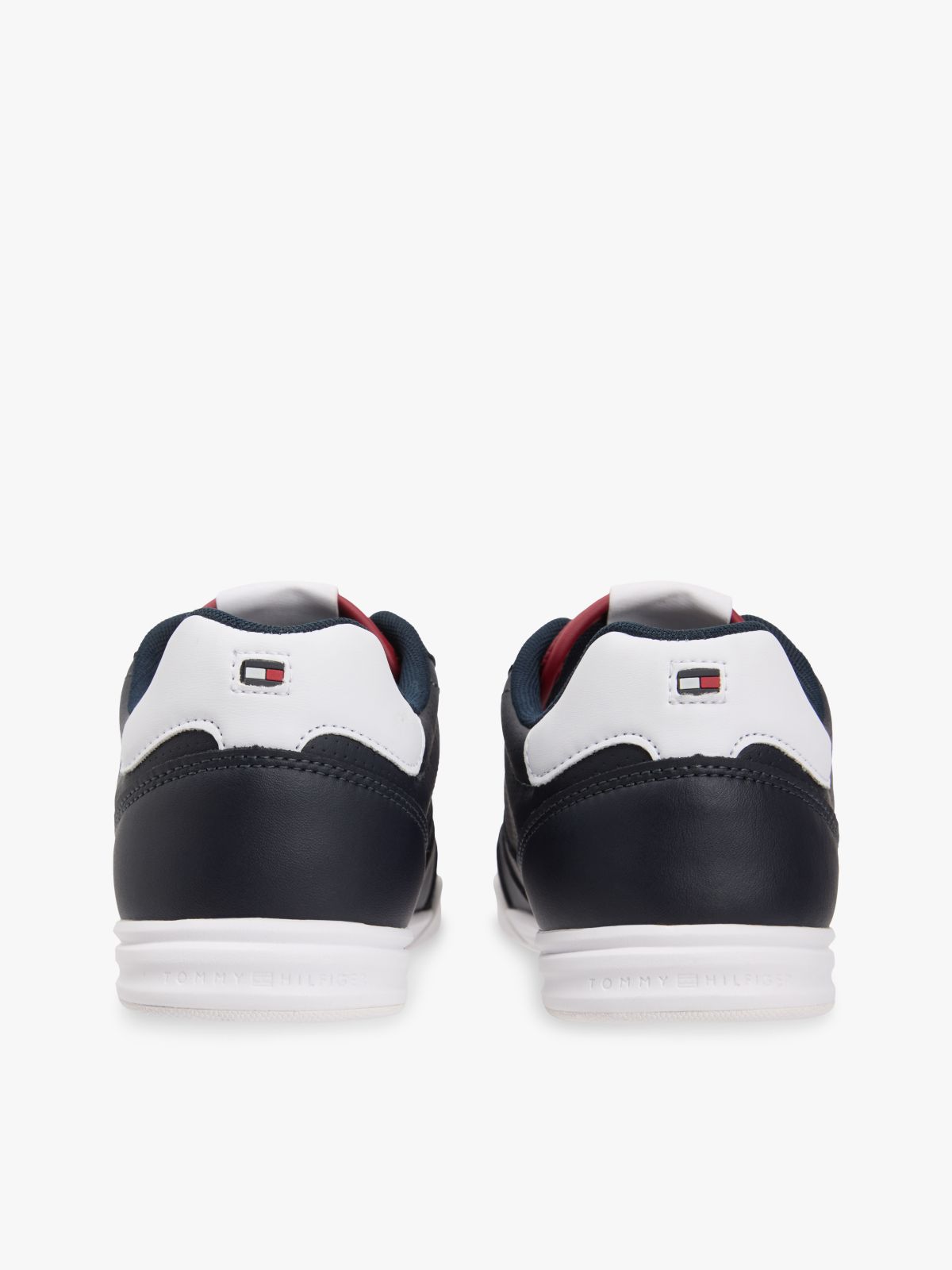 Contrast Heel Trainers With Leather — Blue