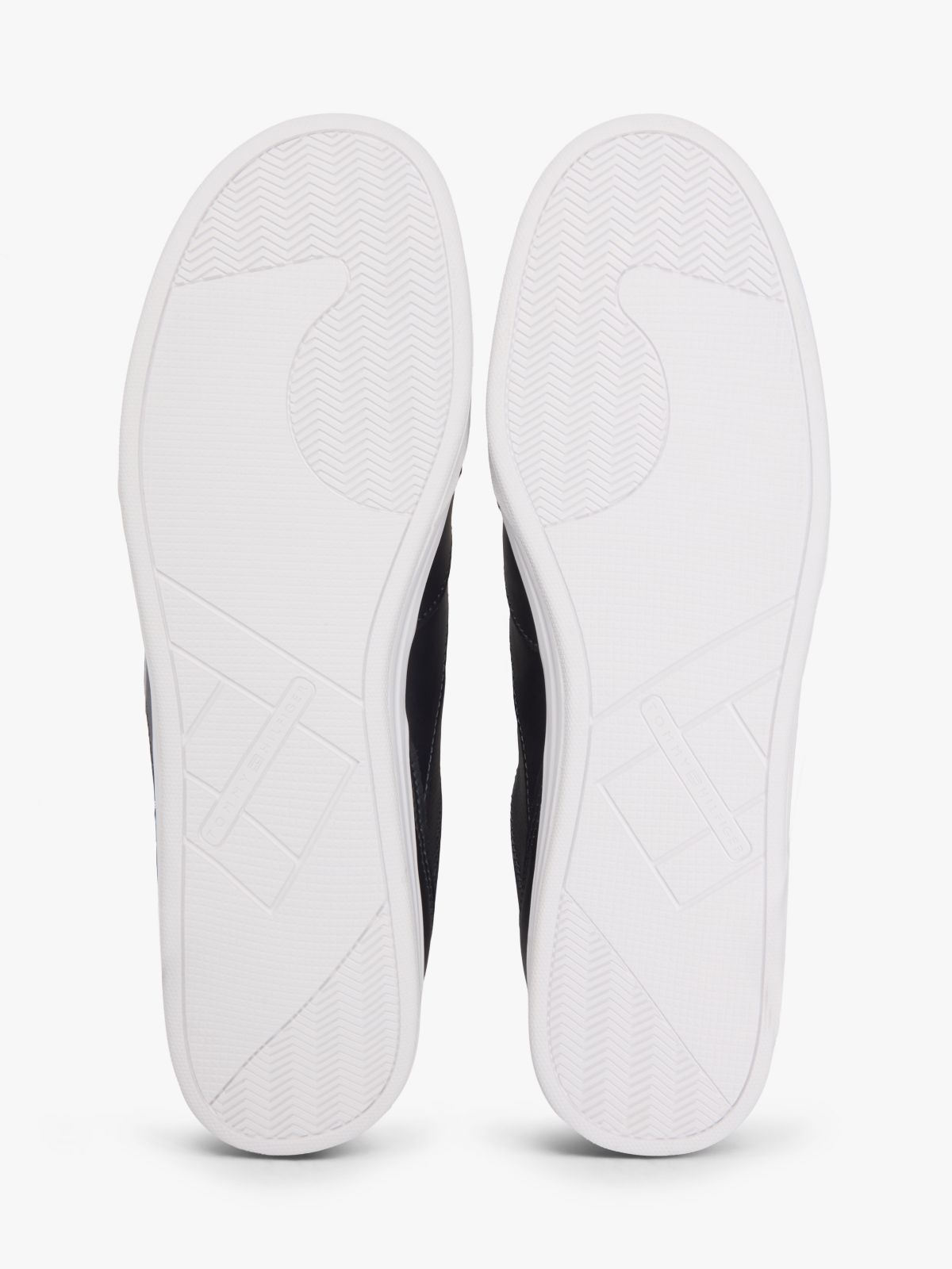 Contrast Heel Trainers With Leather — Blue