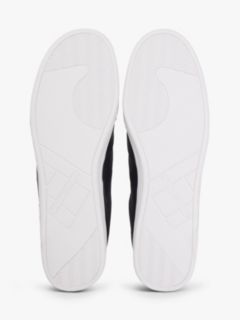 Contrast Heel Trainers With Leather — Blue 5