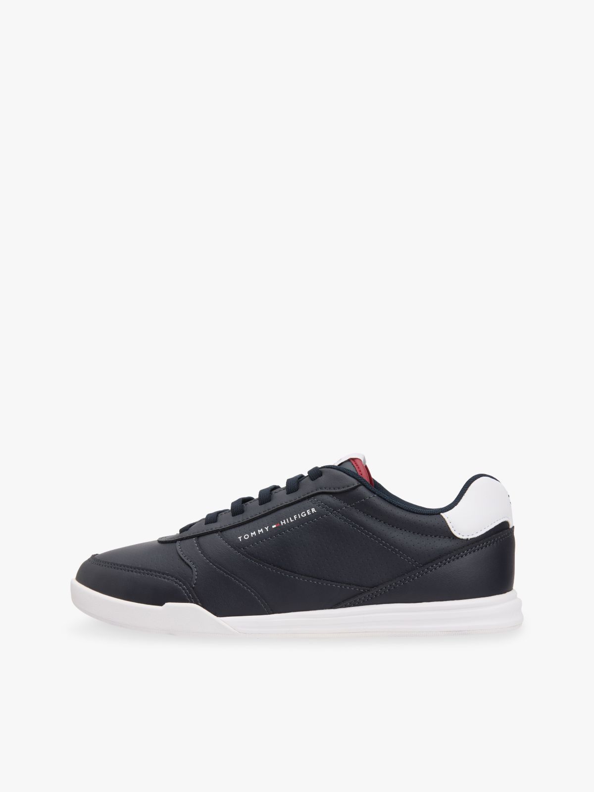 Contrast Heel Trainers With Leather — Blue