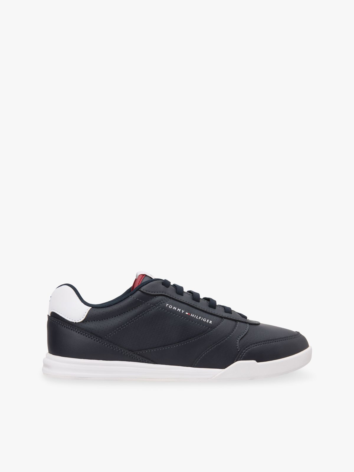 Contrast Heel Trainers With Leather — Blue