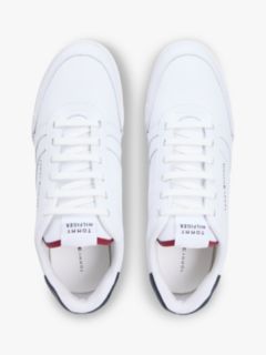 Contrast Heel Trainers With Leather — White 3