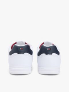 Contrast Heel Trainers With Leather — White 4