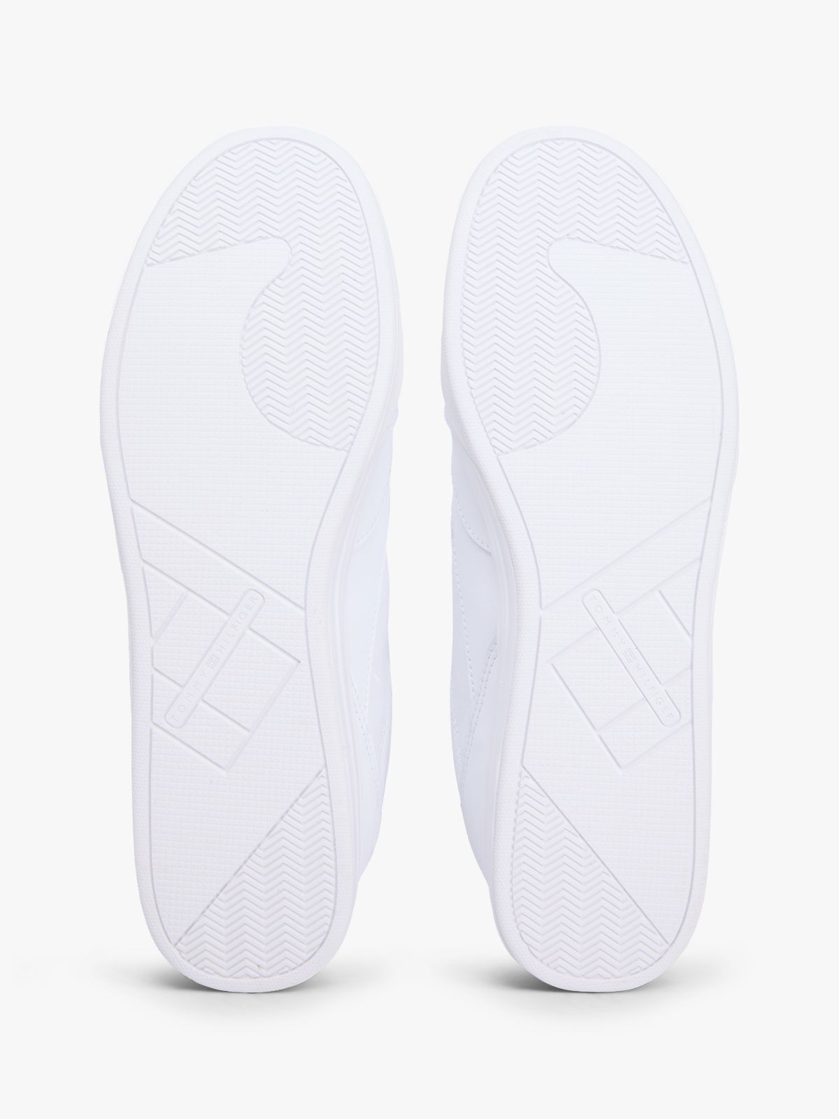 Contrast Heel Trainers With Leather — White