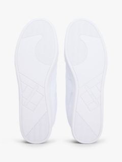 Contrast Heel Trainers With Leather — White 5