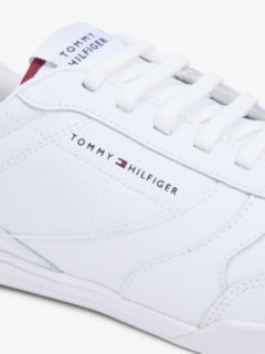 Contrast Heel Trainers With Leather — White 6