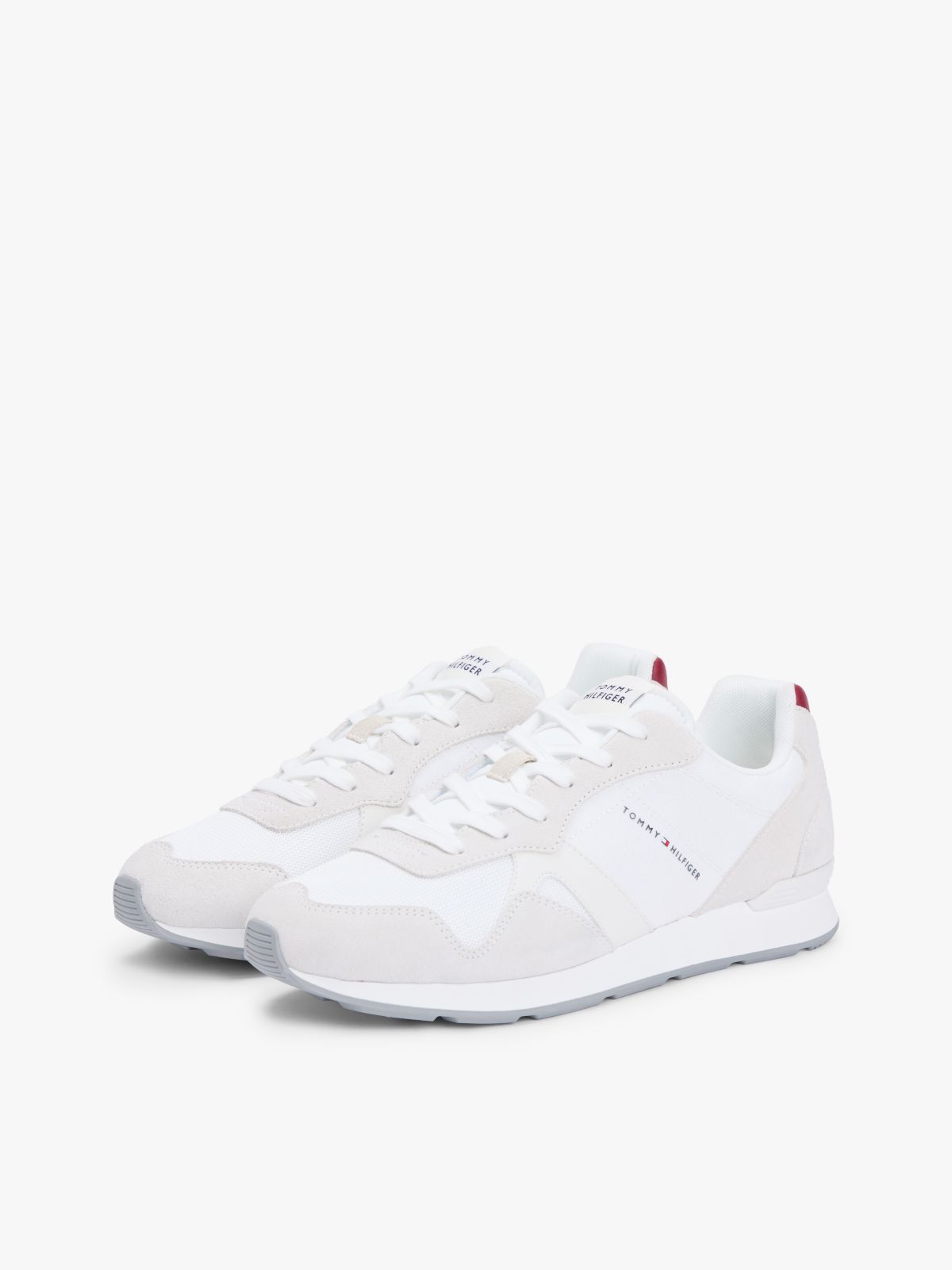 Mixed Texture Cleat Ripstop Trainers — White
