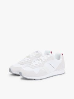 Mixed Texture Cleat Ripstop Trainers — White 2