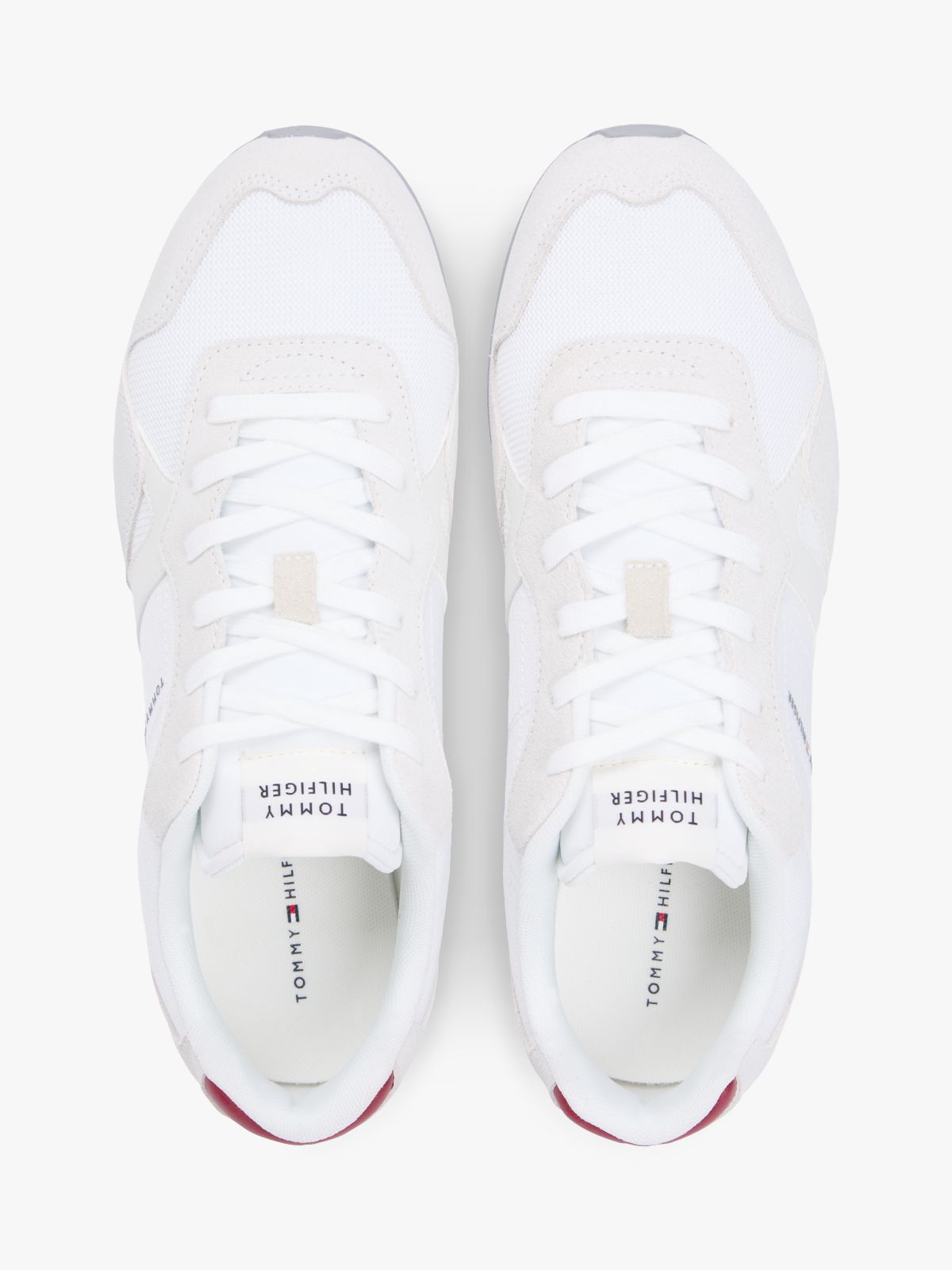 Mixed Texture Cleat Ripstop Trainers — White