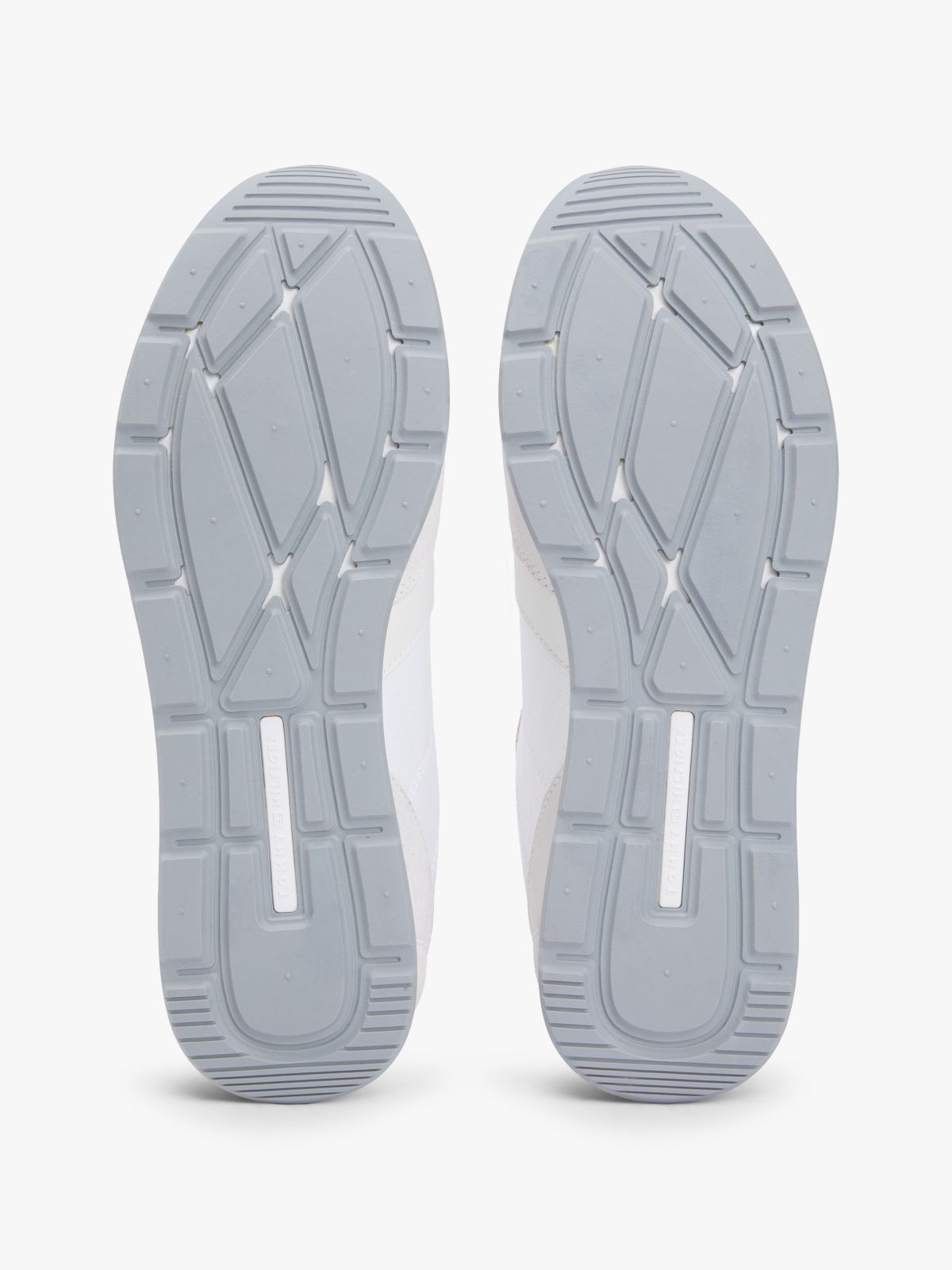 Mixed Texture Cleat Ripstop Trainers — White