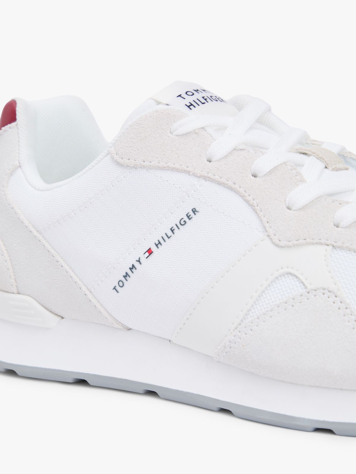 Mixed Texture Cleat Ripstop Trainers — White